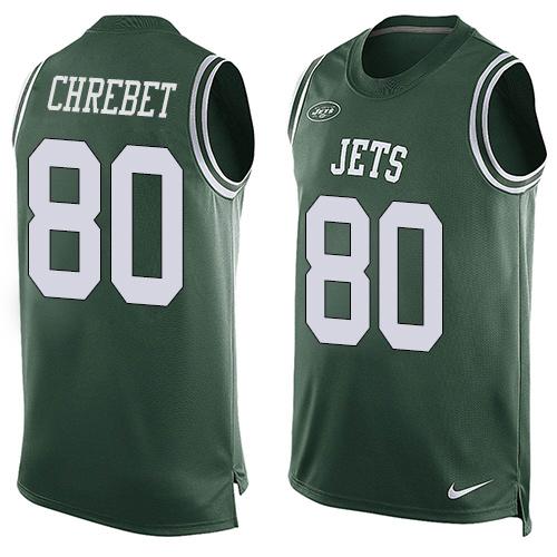  Jets #80 Wayne Chrebet Green Team Color Men's Stitched NFL Limited Tank Top Jersey